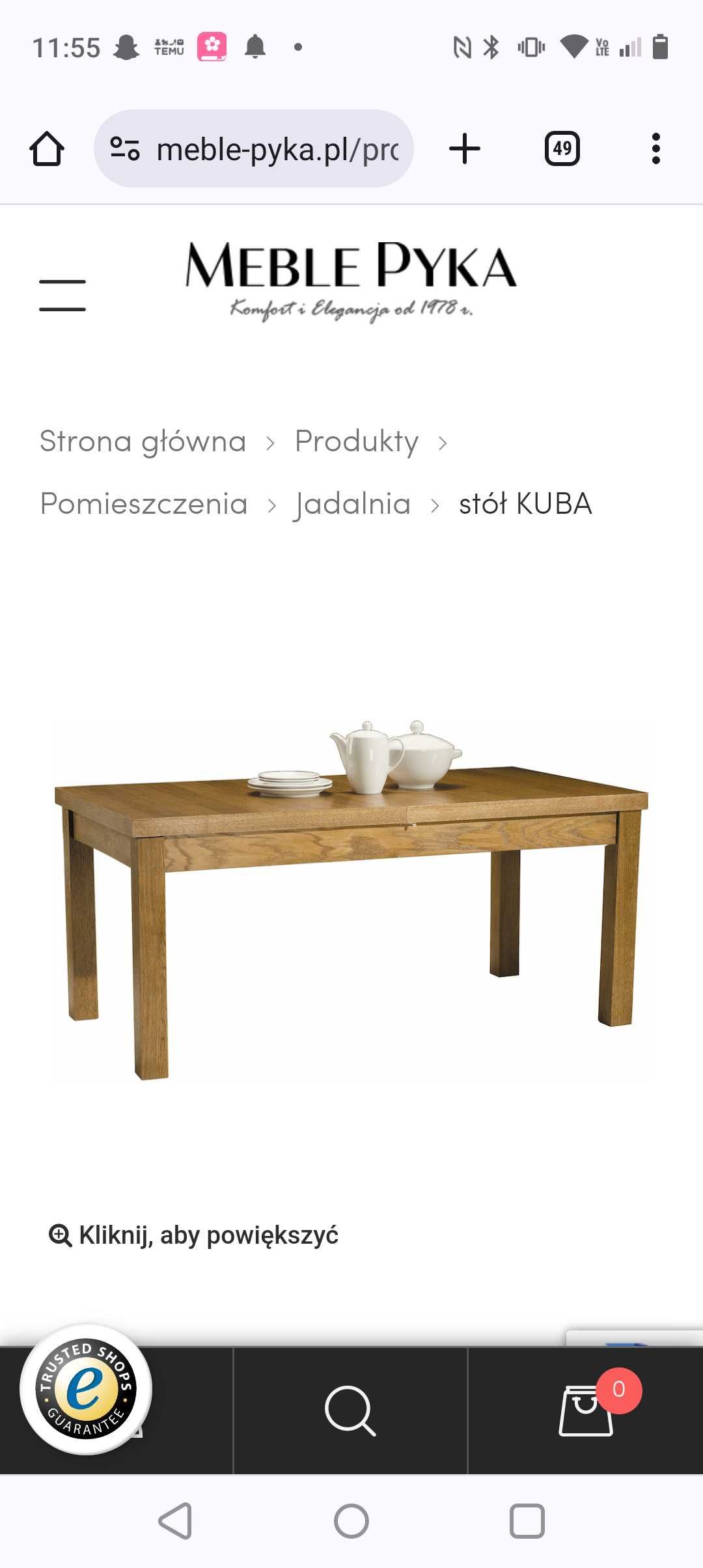 Stół z krzesłami PYKA