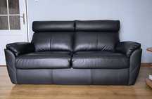 Sofa + fotel rozkładany ze skóry bydlęcej