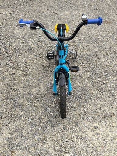 Rower rowerek 16 cali z kółkami bocznymi i kijem