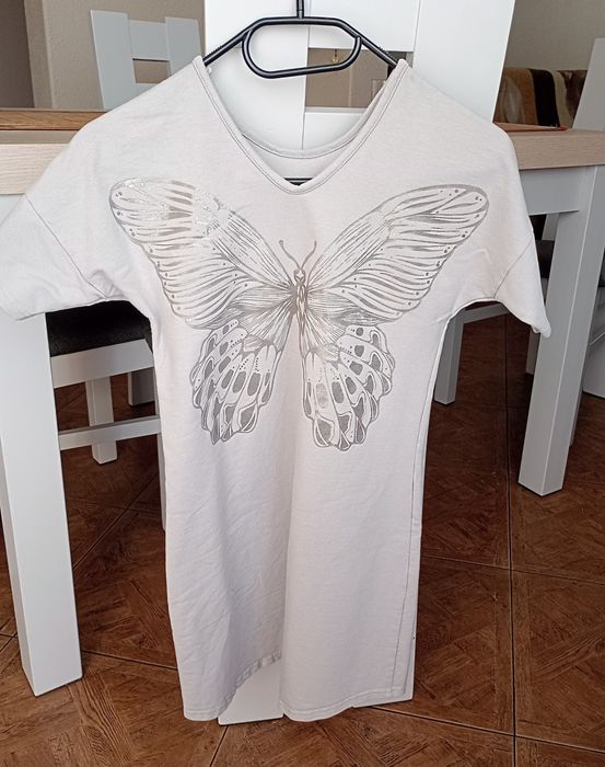 Tunika motyl szara