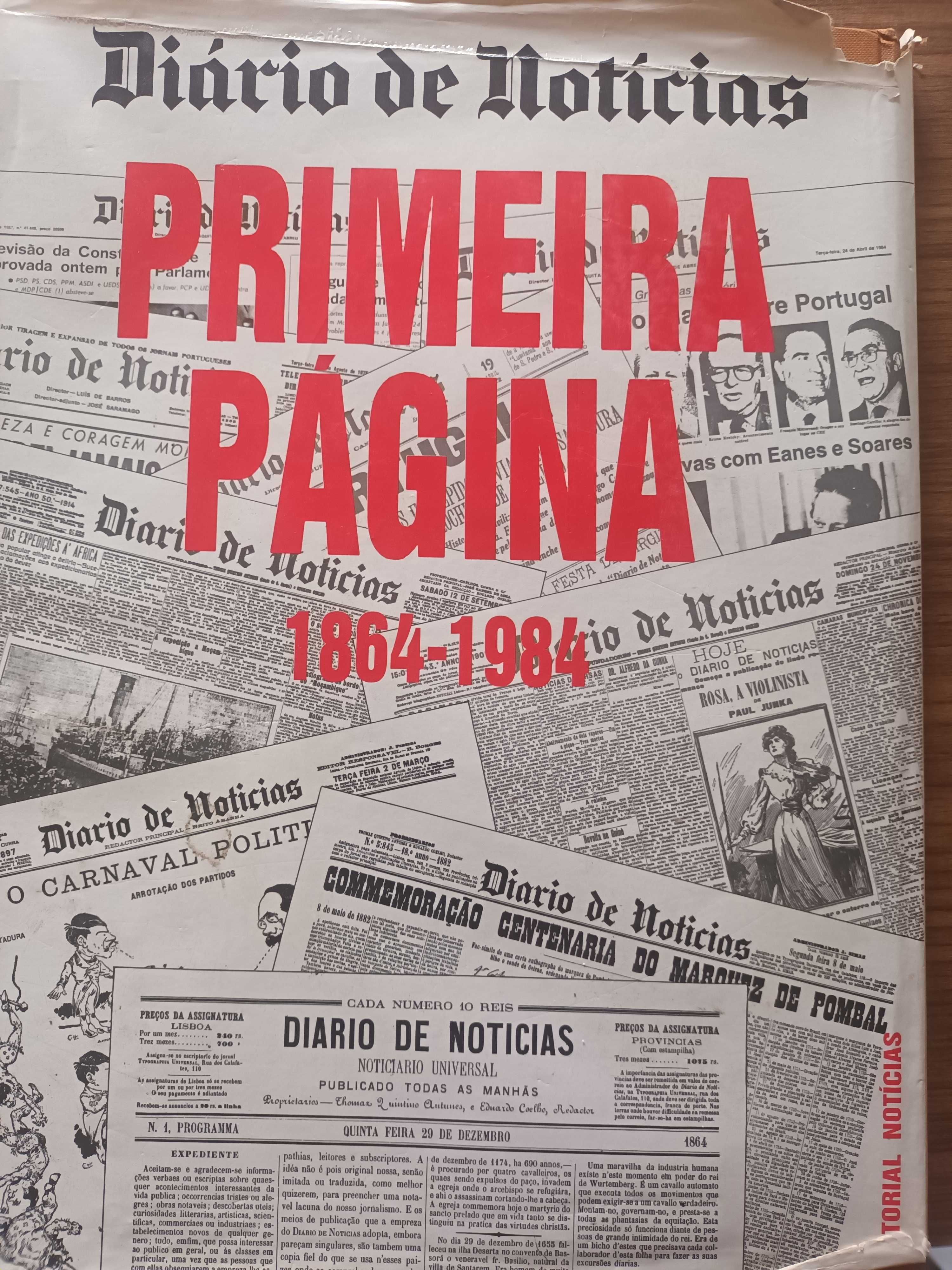 Livro de DN com as primeiras paginas desde 1864 até 1984