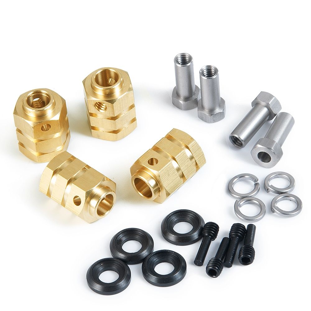 4 mosiężne hexy 12x15mm do modelu zdalnie sterowanego rc 61gram