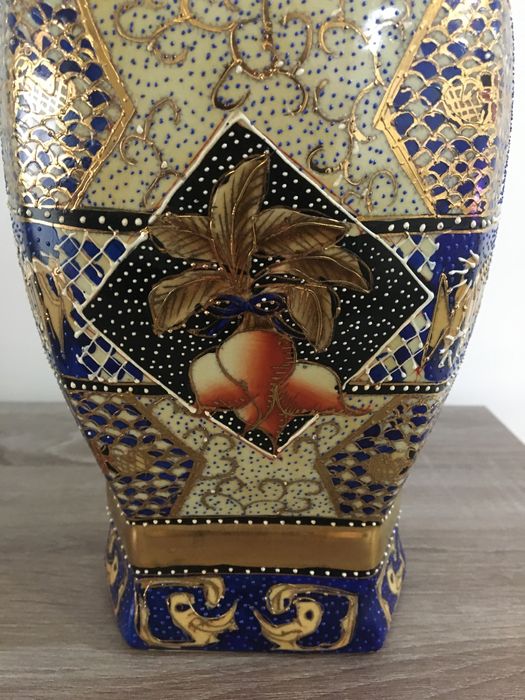 Jarra de Procelana chinesa Azul/Dourado
