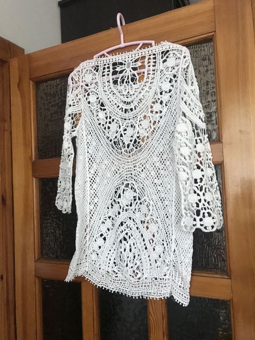 Koronkowa bluzka, narzutka boho Andżela r. M