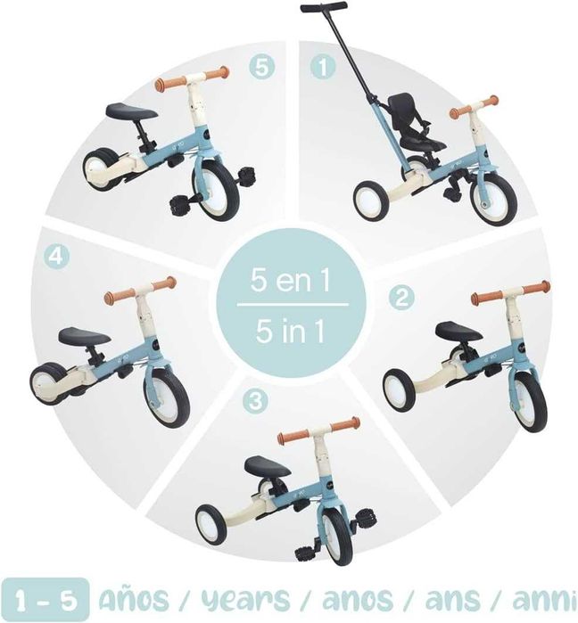 Olmitos - Triciclo evolutivo de bebé 5 em 1 GYRO