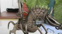 Rzeźba -Wojownik- Piękna Metaloplastyka Stara - Sztuka Afryki -