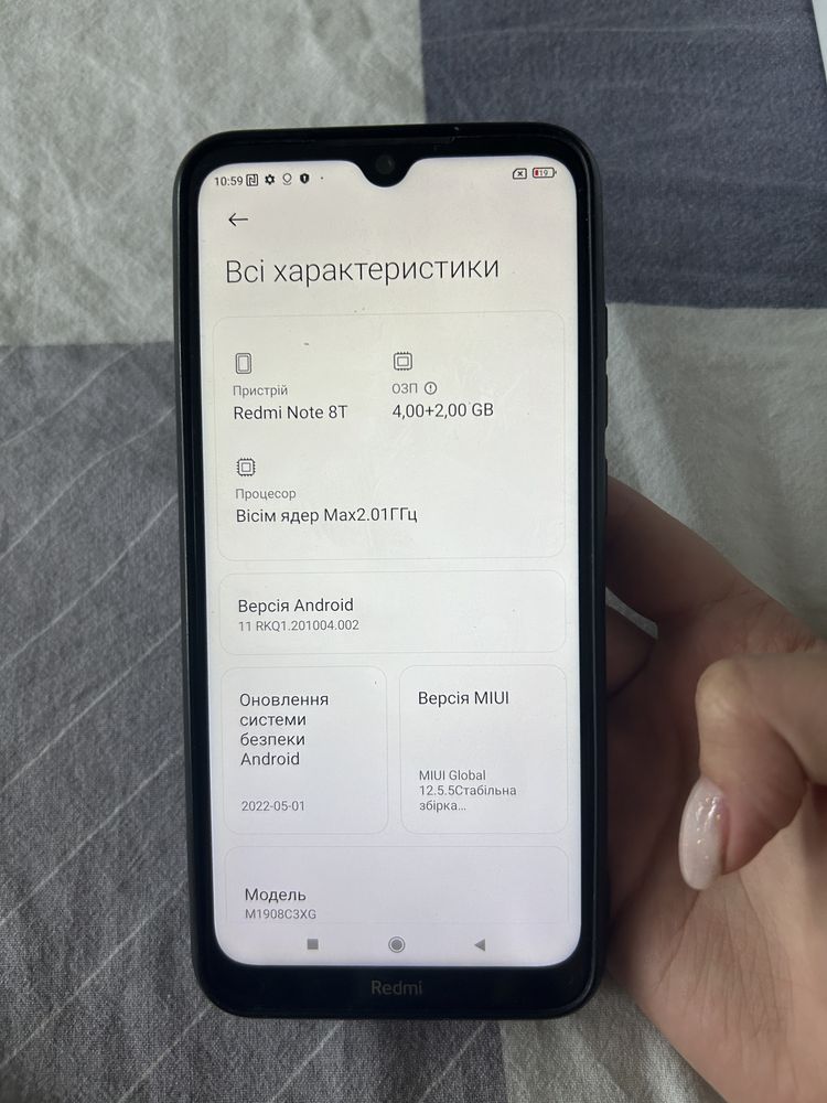 Смартфон Xiaomi redmi note 8t 4+2/128