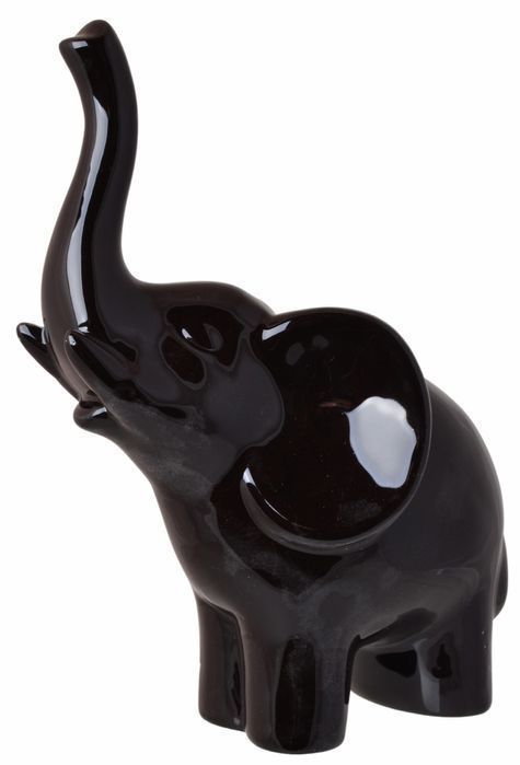 Figurka Ceramiczna Słoń Czarny Mały