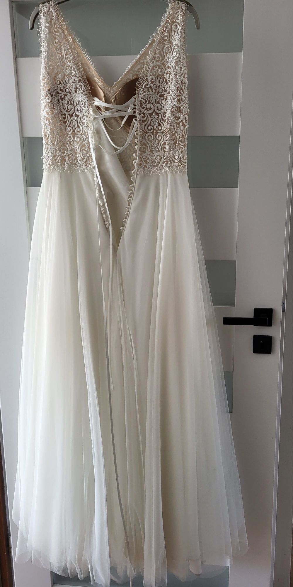Piękna suknia ślubna ecri rozmiar 36 S