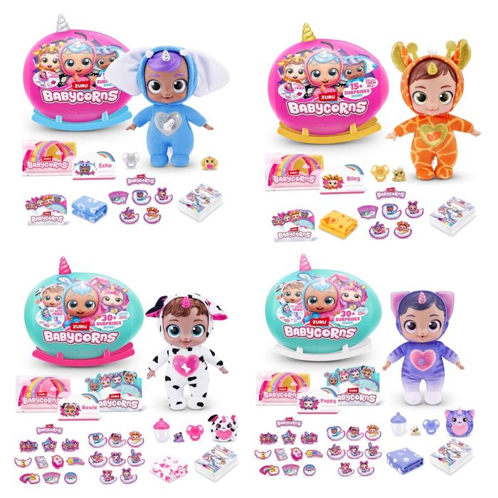Іграшка сюрприз Пупс Бебікорнс Babycorns  жираф слоник котик собачка