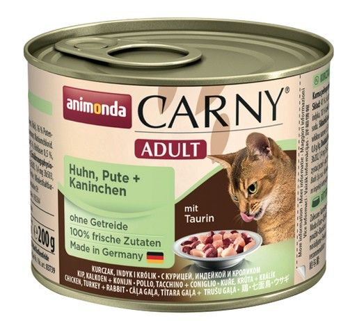 Karma wysokomięsna dla kotów - Animonda Kurczak + Indyk + Królik 200g