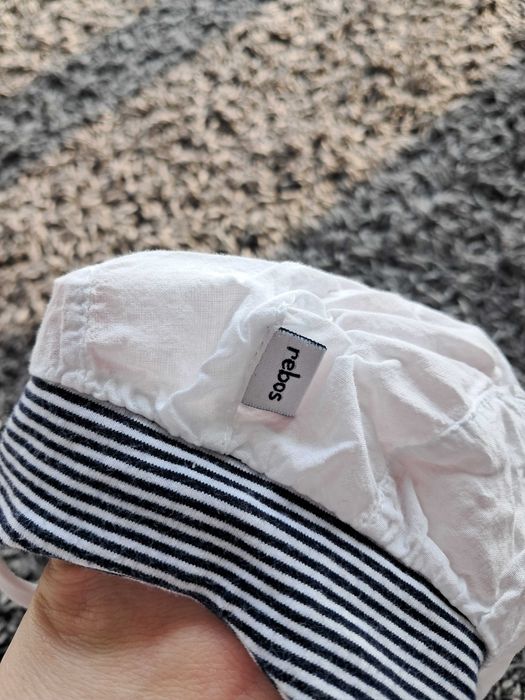 Czapeczko/kapelusik niemowlęcy chłopięcy stateczek Rebos