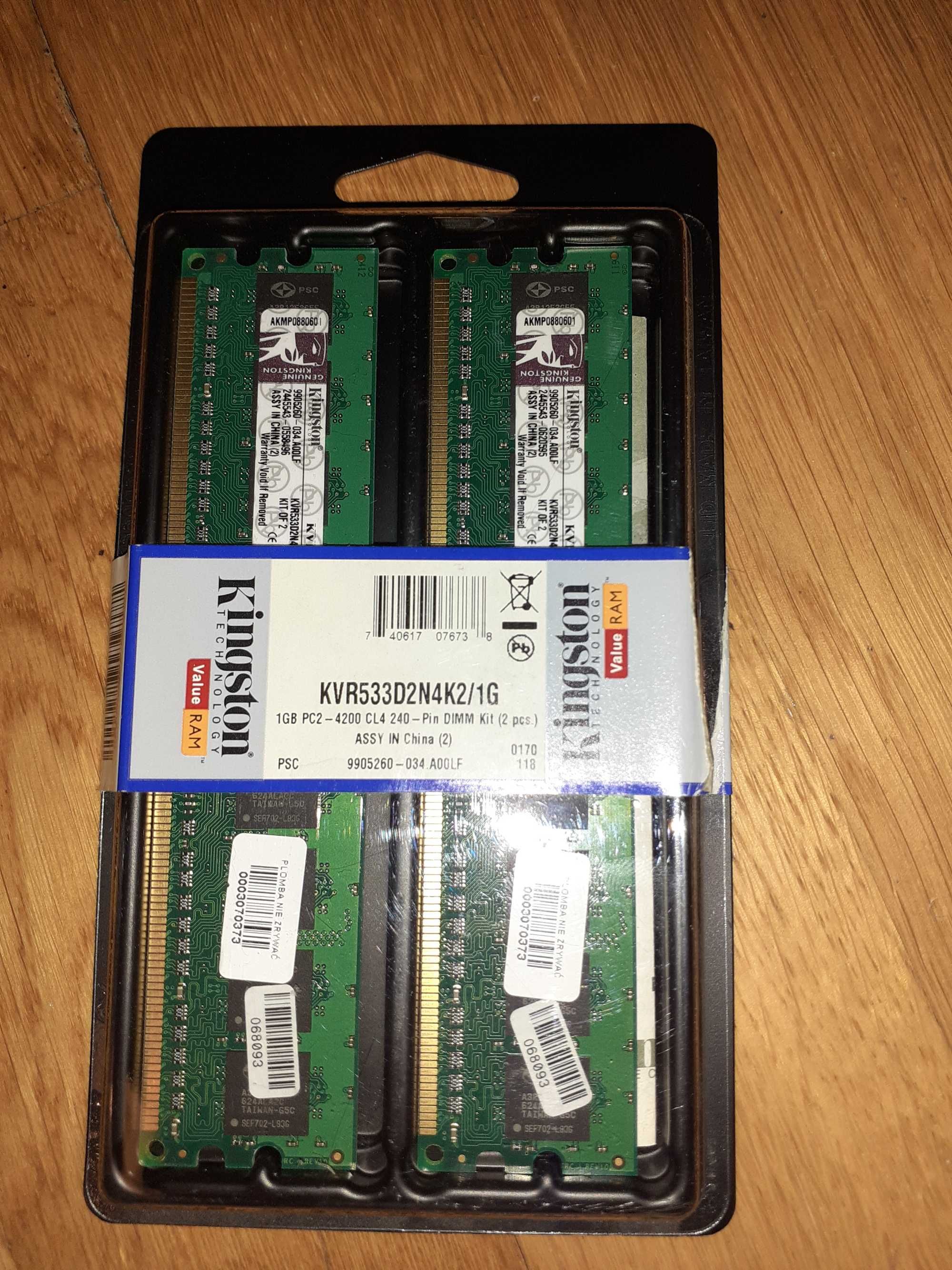 Pamięć RAM kingston 1GB (2 x 512) - KVR533D2N4K2/1GB