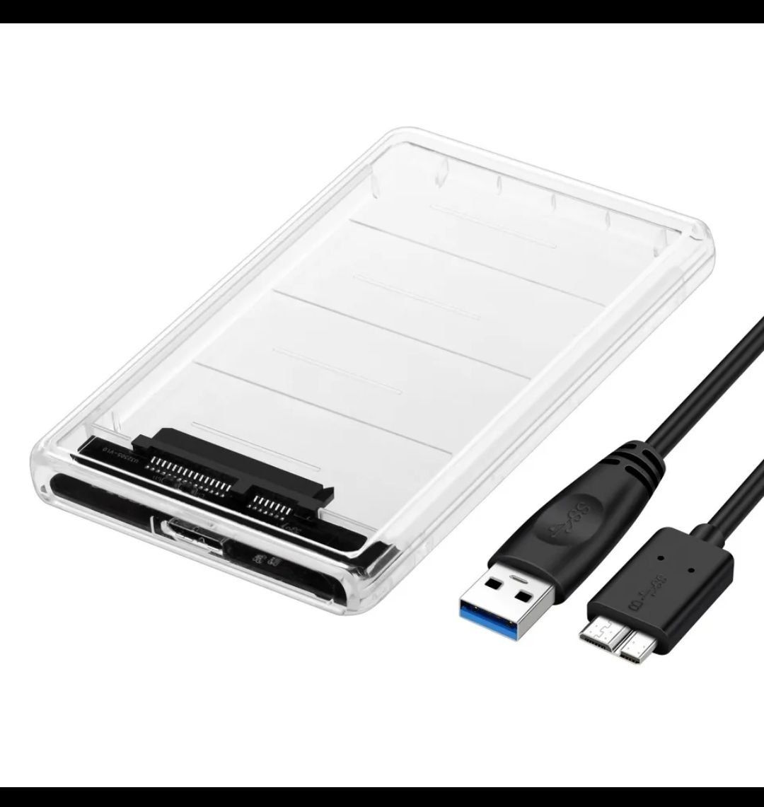 Бокс для диска SSD прозрачный, USB 3.0, 2,5-дюйма