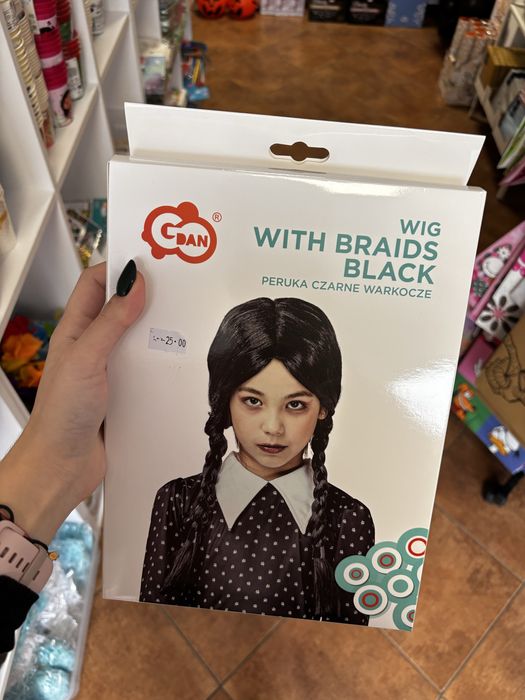 Peruka czarne warkocze