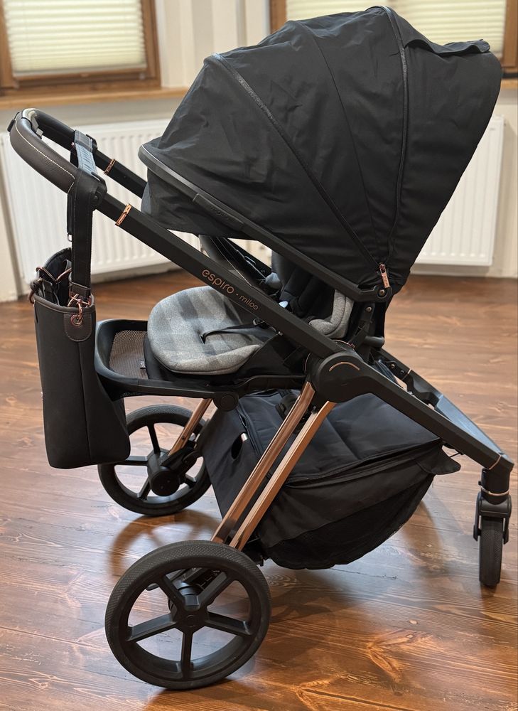 Wózek Espiro Miloo 2w1 Kolekcja 2024 Diamond Black Czarny