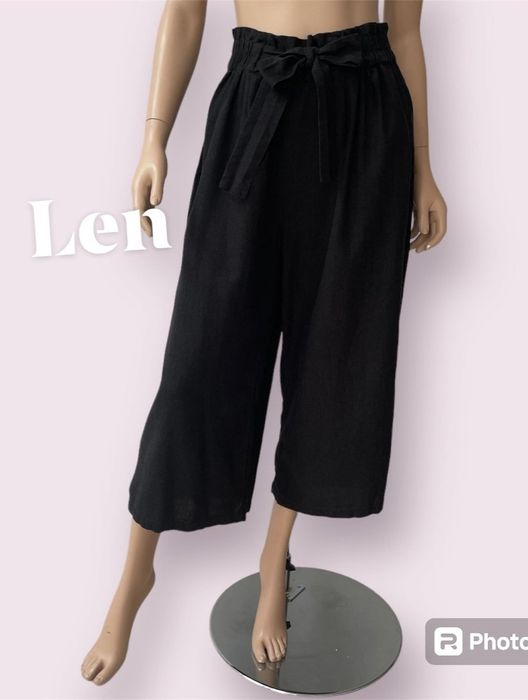 C&A Lniane spodnie damskie L
54%Len
Rozmiar:L 
kolor:czarny 
Stan:bard