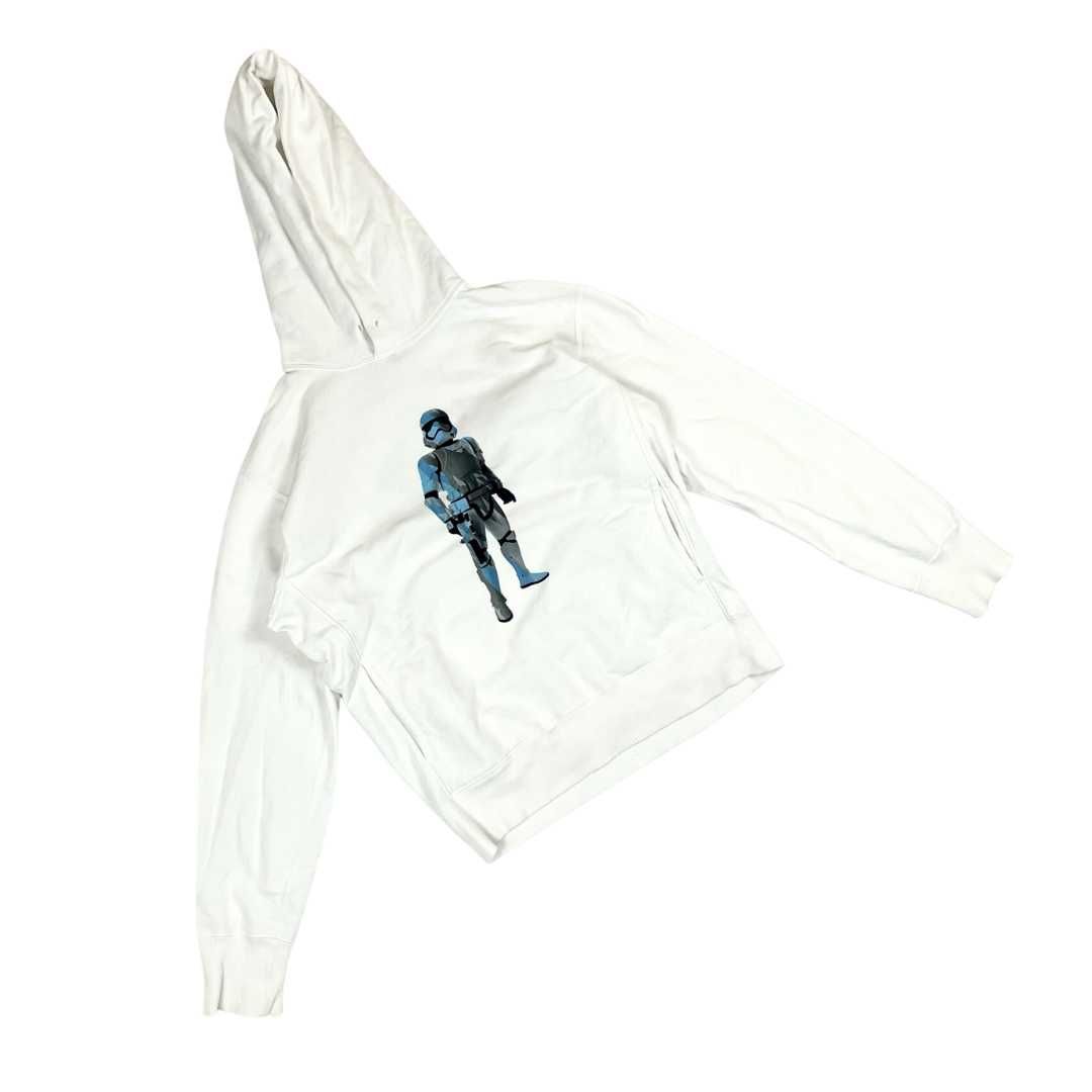 Uniqlo x Star Wars Trooper hoodie biała bluza z dużym nadrukiem