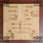 Podkładki pod kubek/szklankę 9x9cm bambus grawer tanio #MiszMówiszMasz