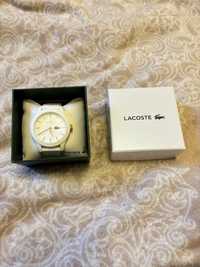 Zegarek Lacoste pasek silikonowy biały prawie jak nowy