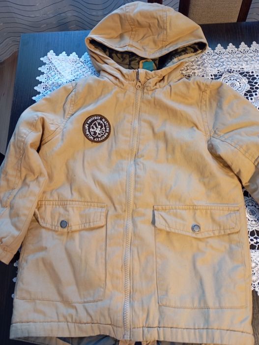 Parka chłopięca musztardowa