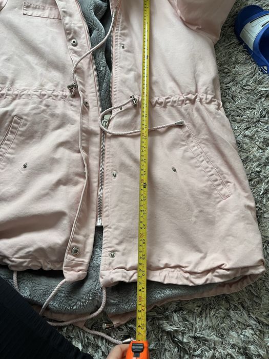 Kurtka damska zimowa ocieplana pudrowy róż roz L