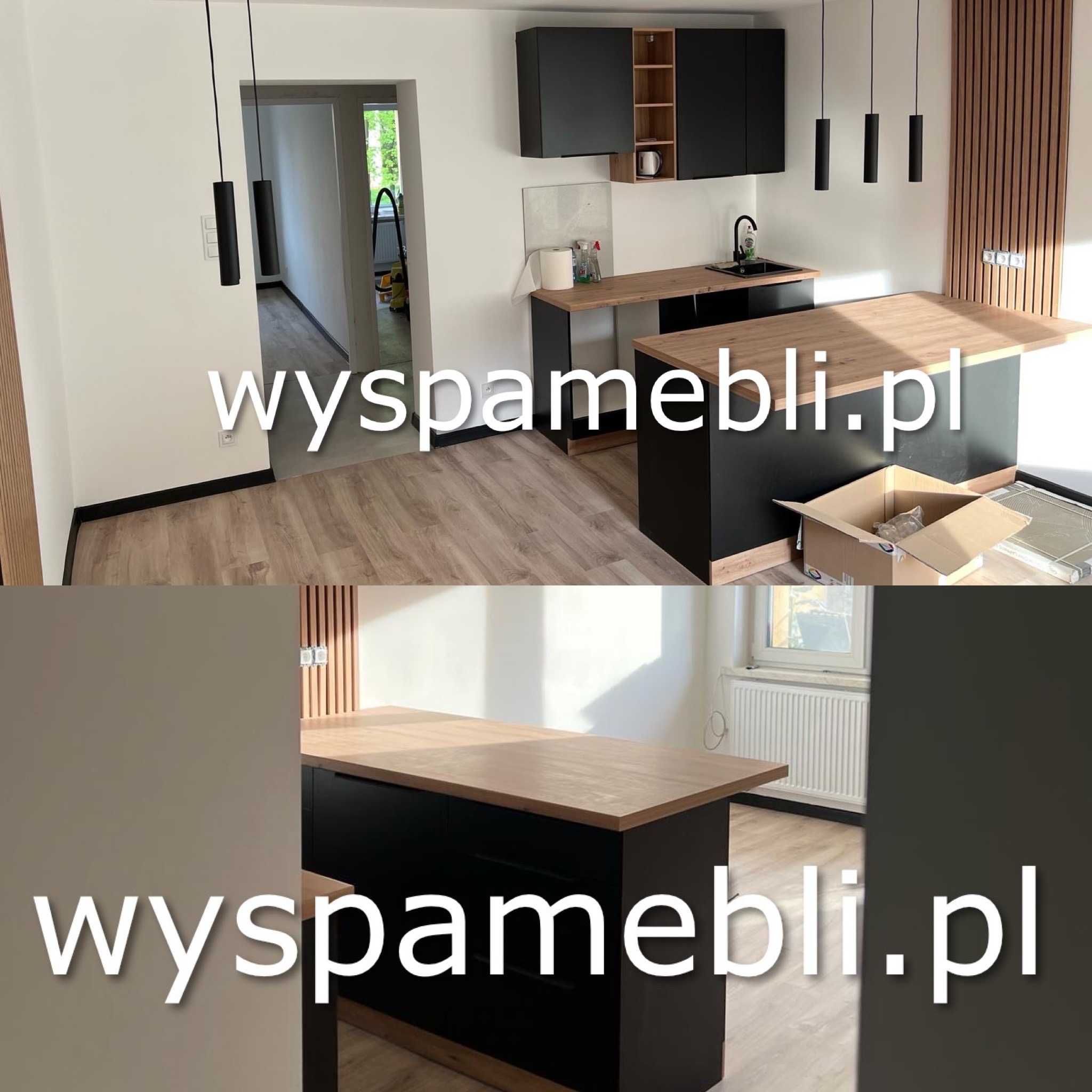 NOWY Zestaw Mebli Kuchennych Kuchnia kaszmir artisan 165cm aneks wyspa