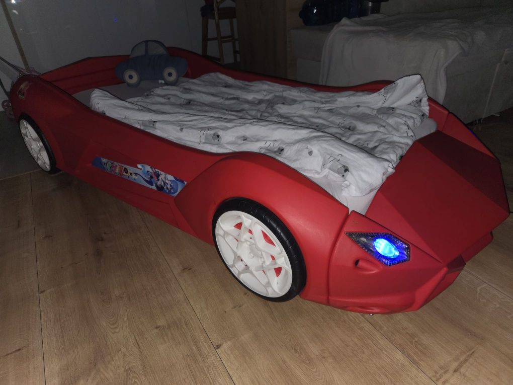 Łóżko dziecięce Lamborghini światła LED  samochód 160x70