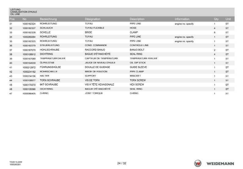 Katalog części Deutz TD 2011 L 04 W