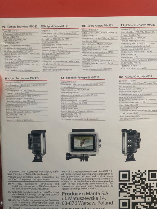 manta sport cam mm333 Kamera sportowa mm333