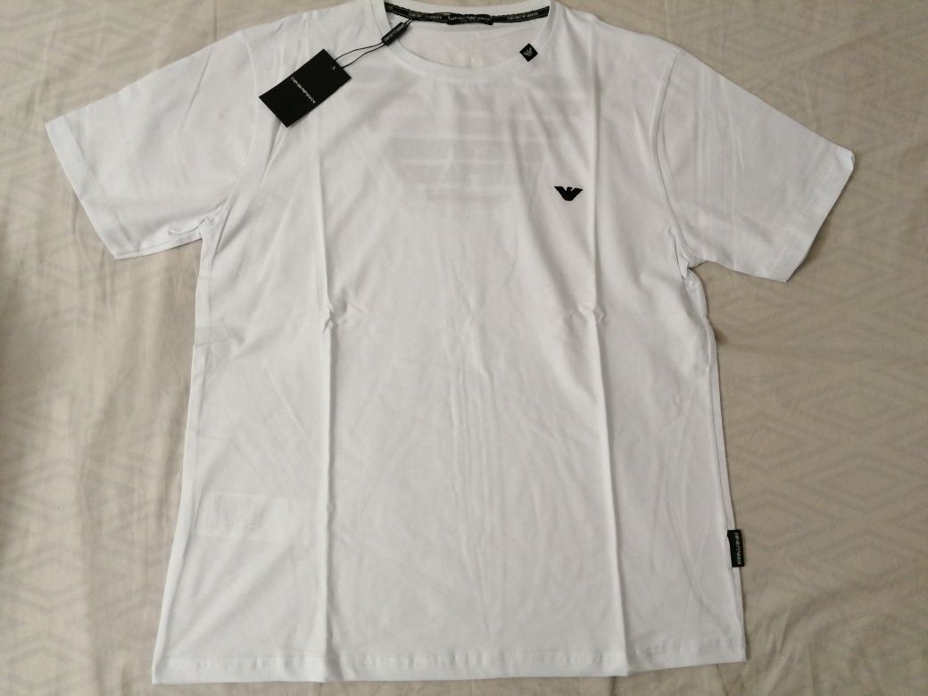 NOWA męska koszulka Emporio Armani t-shirt EA bluzka biała L
