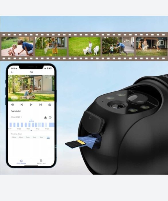 Kamera obrotowa z solarem Cinnado 2K 3MP WiFi