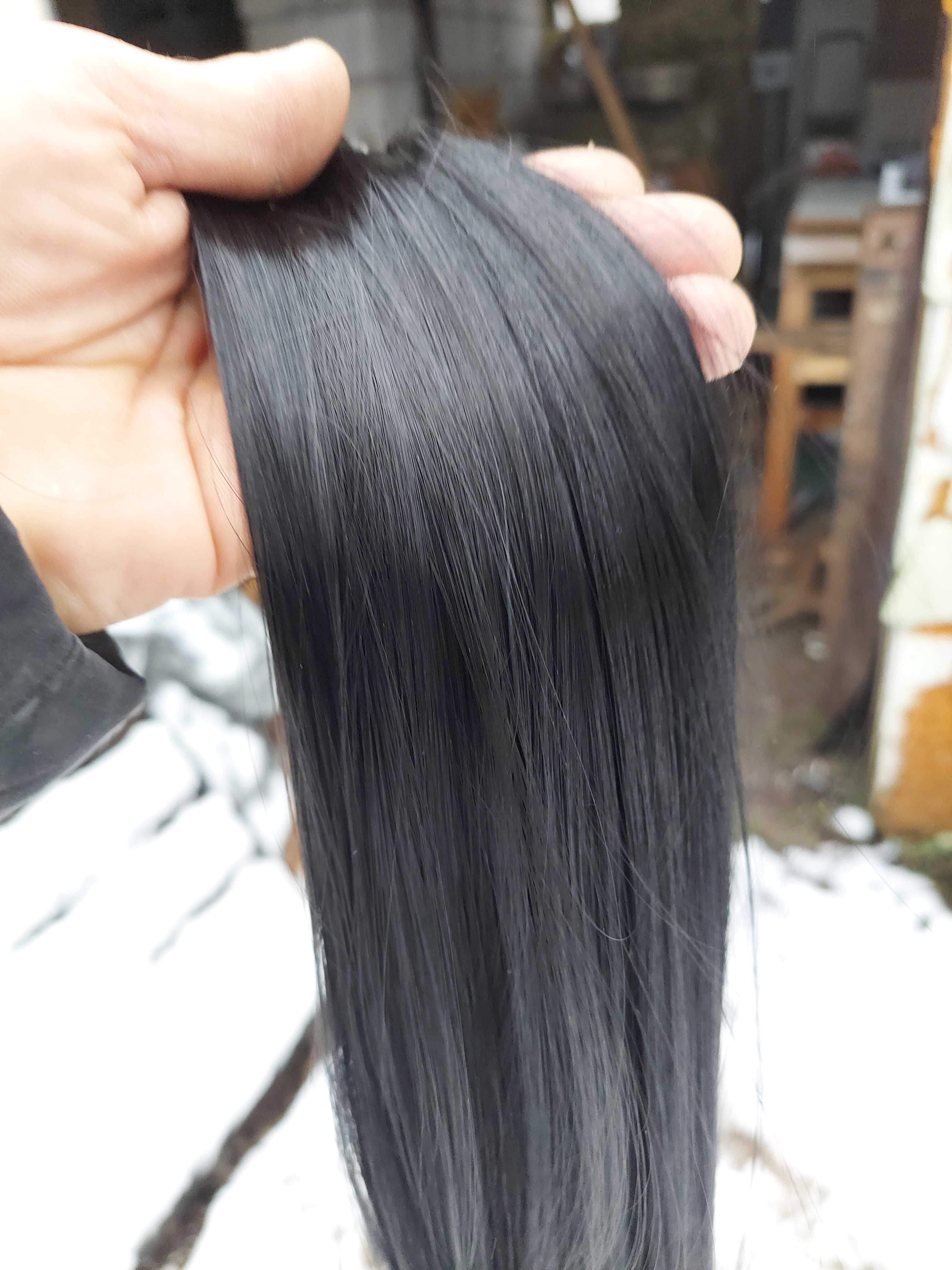 Włosy pod ringi ok 57cm - 100 pasm - BLACK nr 264