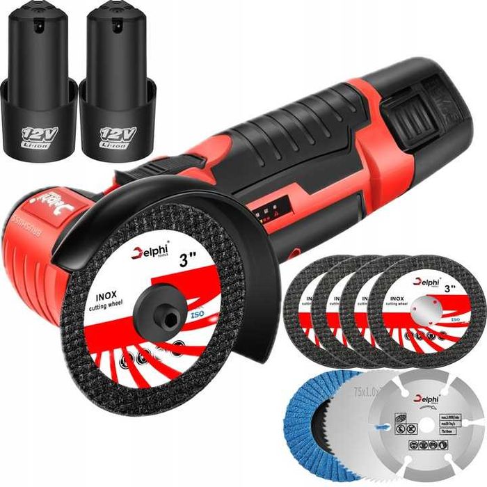 Szlifierka Kątowa Akumulatorowa Bezszczotkowa Mini Gumówka 7x Tarcza