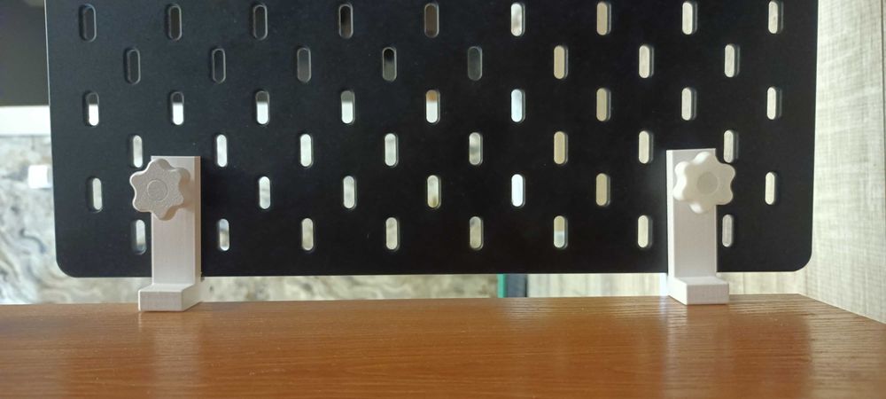 Uchwyt Zaciskowy (2szt) do Tablicy IKEA SKADIS. ZESTAW "POD KLUCZ"