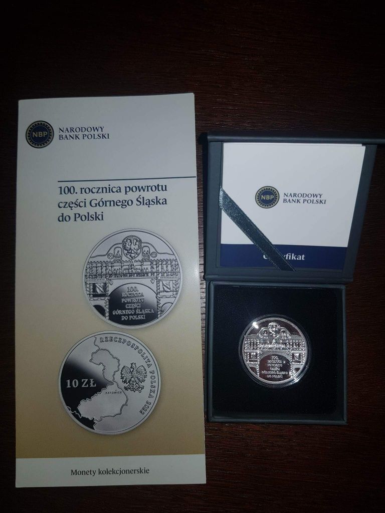 Moneta 10 złoty 100 rocznia powrotu części górnego Śląska do Polski