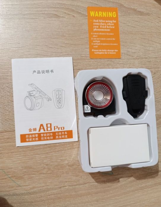 Nowy alarm rowerowy lampka światło hamowania Antusi A8 PRO na prezent