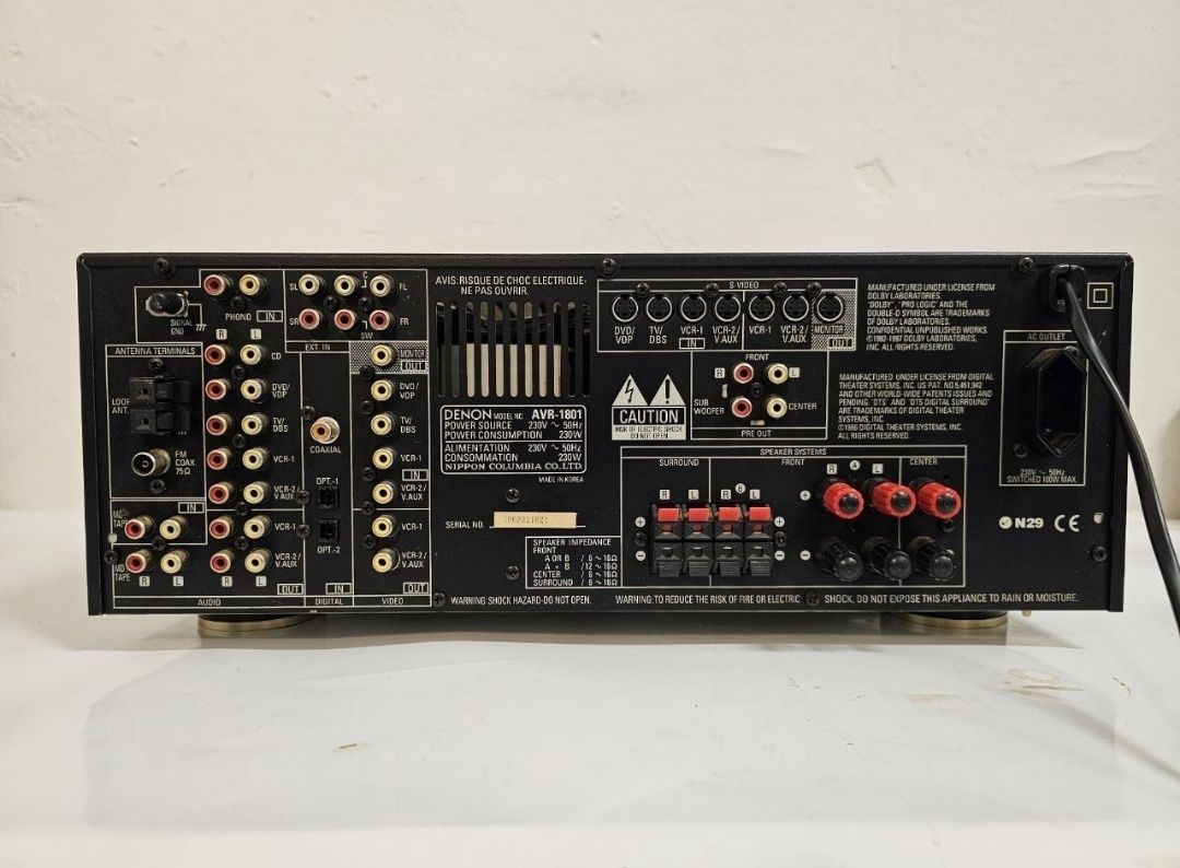 5 kan Amplituner Denon AVR-1801, 105 w