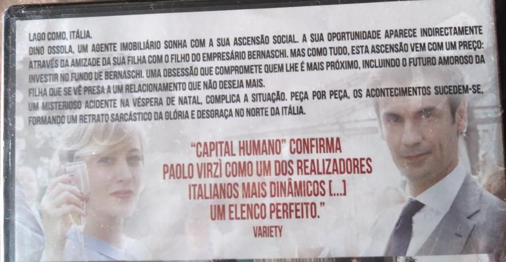 Capital Humano. Filme italiano do realizador Paolo Virzì em DVD
