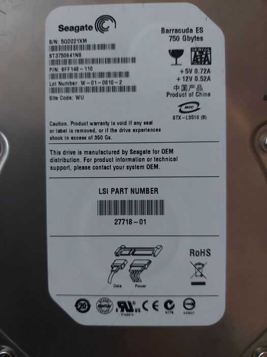 płytka PCB z dysku HDD Seagate Barracuda ES