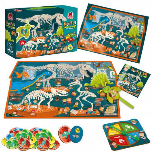 Gra Edukacyjna Puzzle Detektyw Muzeum Dinozaurów Lupa Roter Kafer