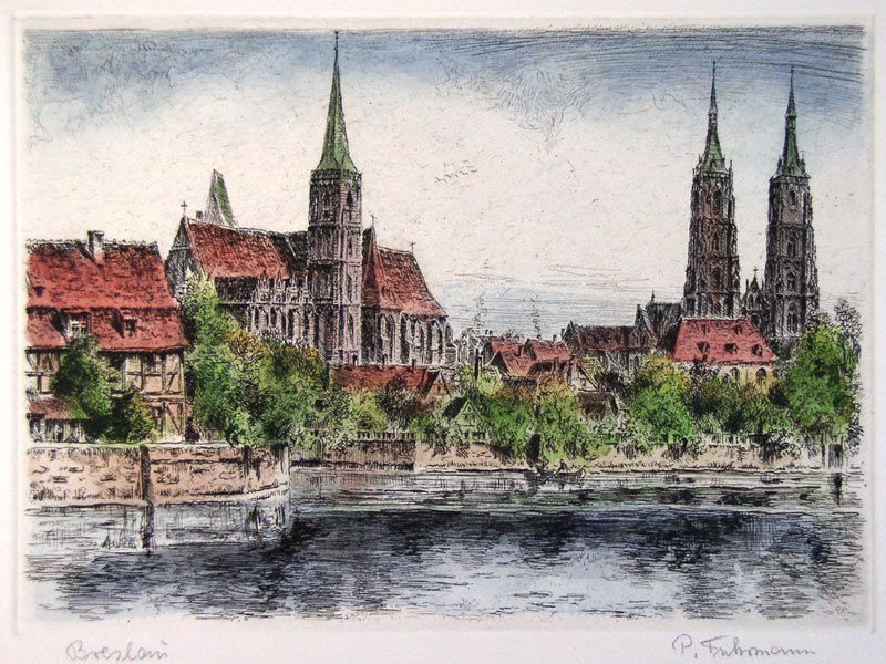 BRESLAU Dominsel – Ostrów Tumski - Paul Fuhrmann akwaforta