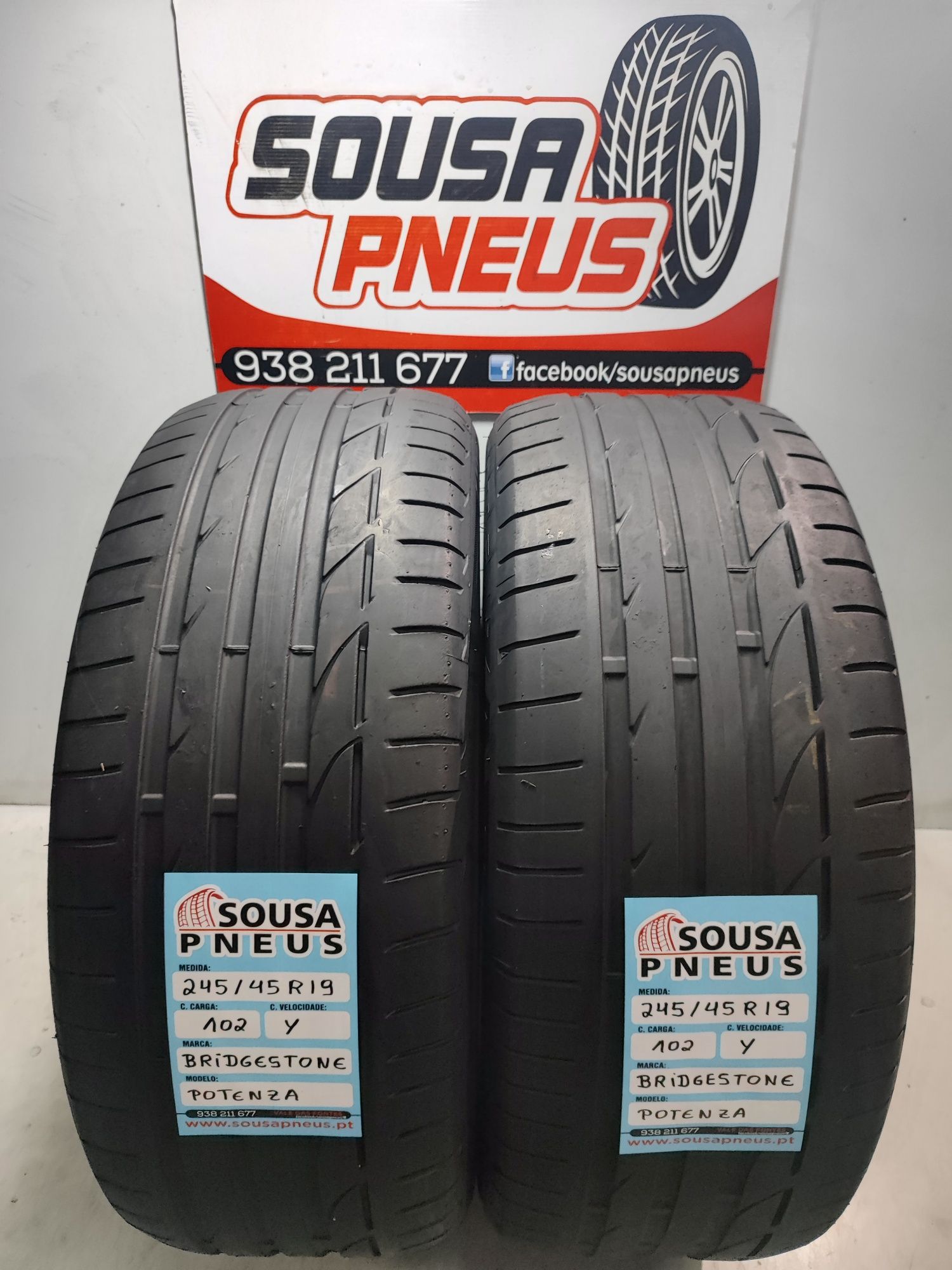 2 pneus semi novos 245/45R19 102Y Oferta da Entrega