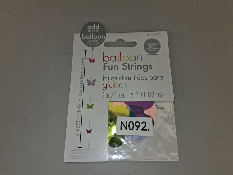 N092 Amscan Balloon FunStrings Ozdobne Sznurki Do Balonów Motyle 1.82M