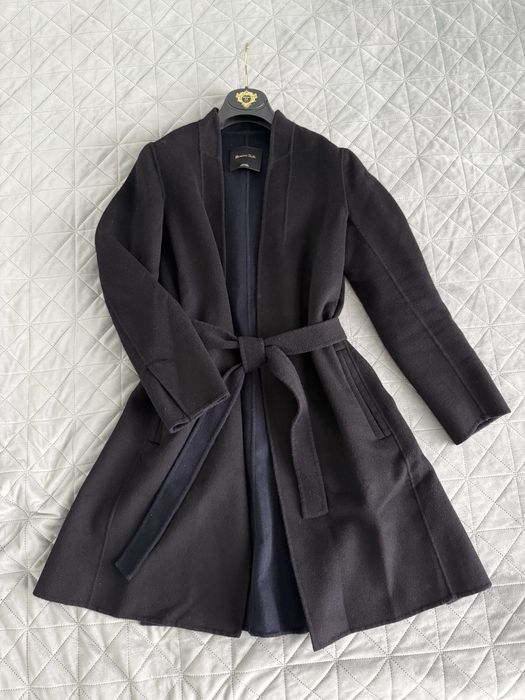 Черное пальто Massimо Dutti шерсть M/38
