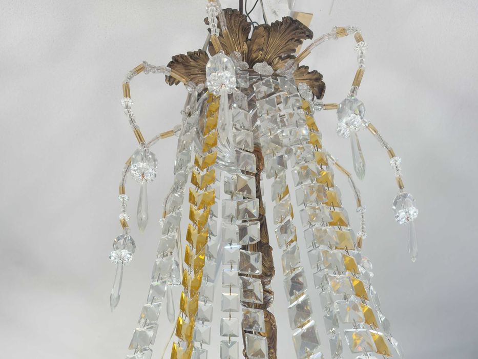 Lustre cristal bronze Art Deco Baccarat | século XIX