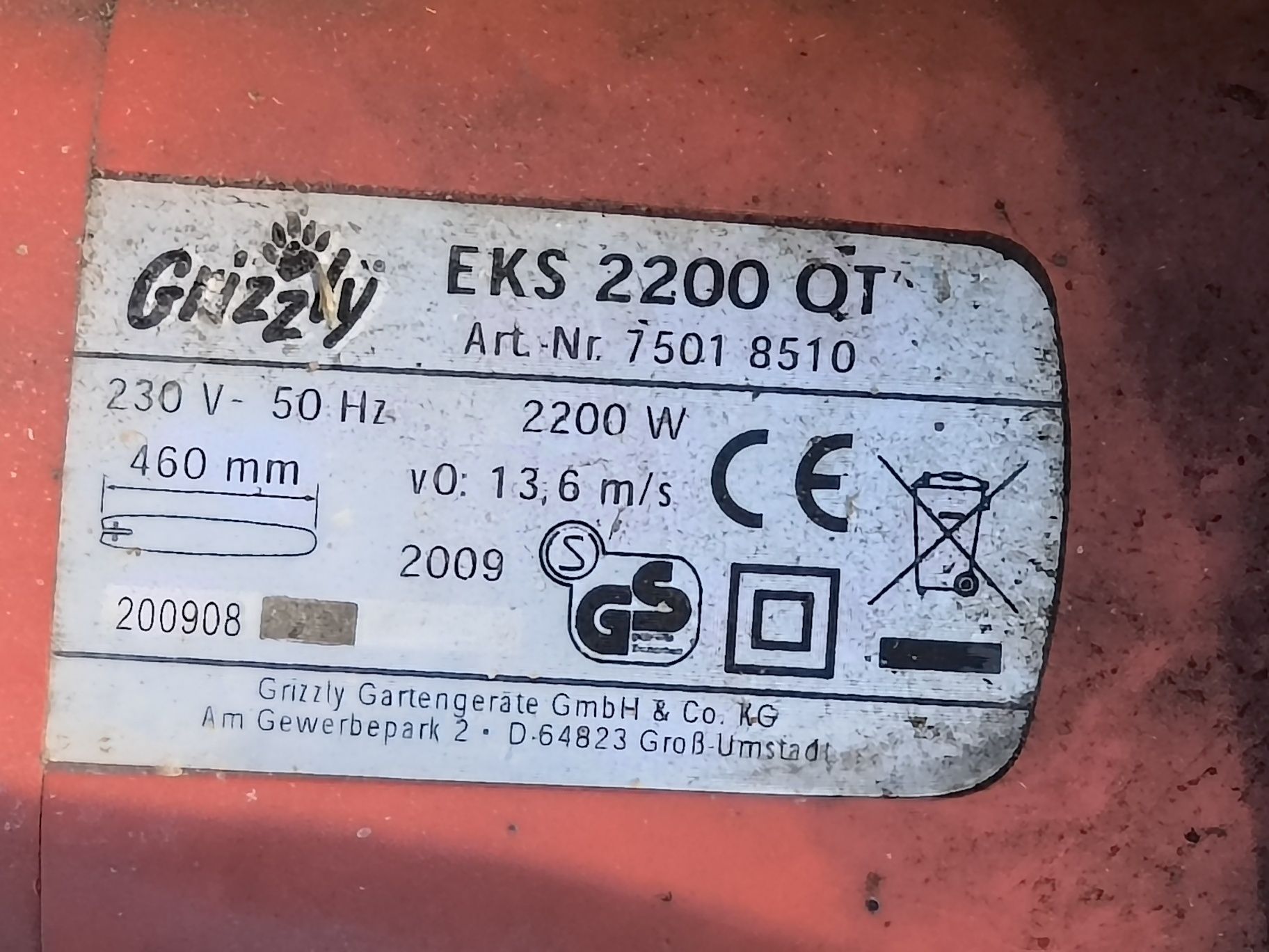 Elektryczna piła mechaniczna łańcuchowa na prąd Grizzly EKS 2200 QT