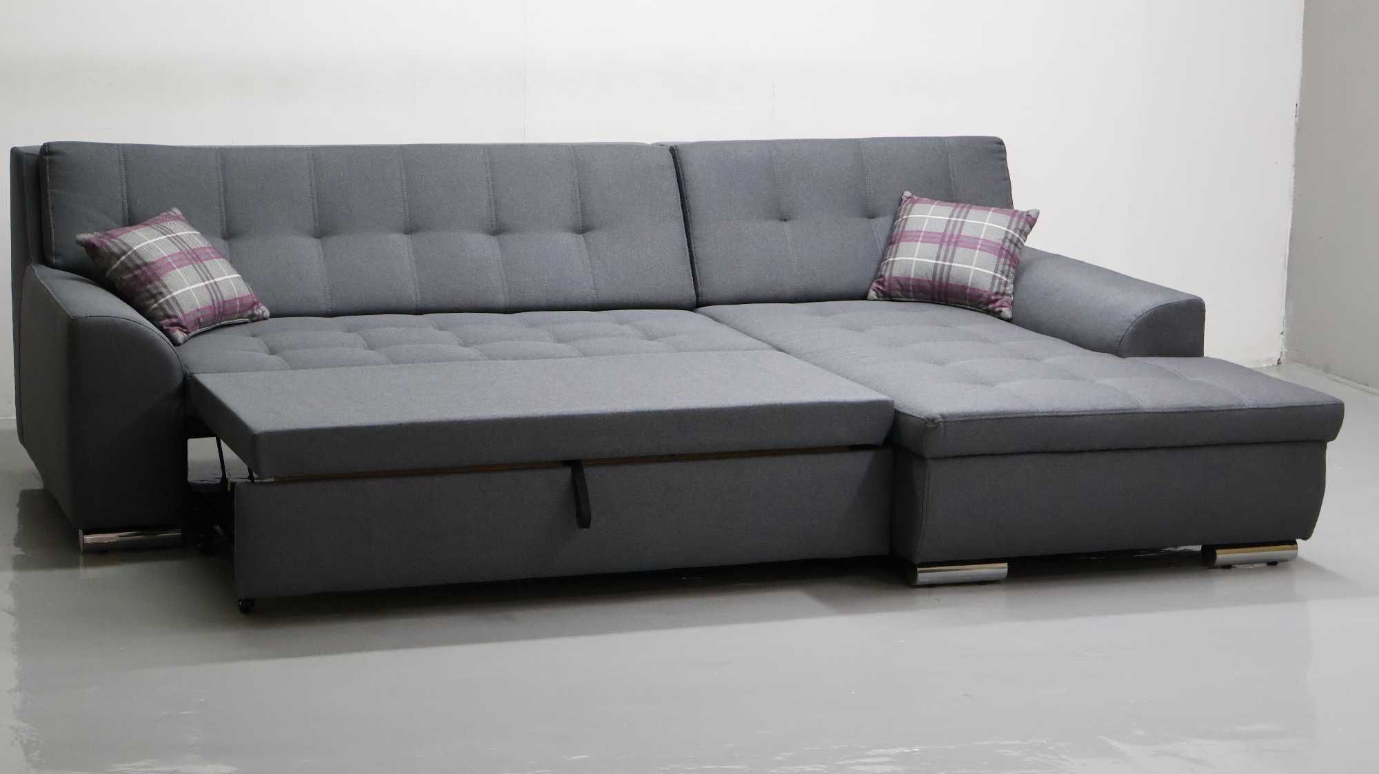 TCX DESIGN NAROŻNIK funkcja spania, rogówka KANAPA tkanina szara