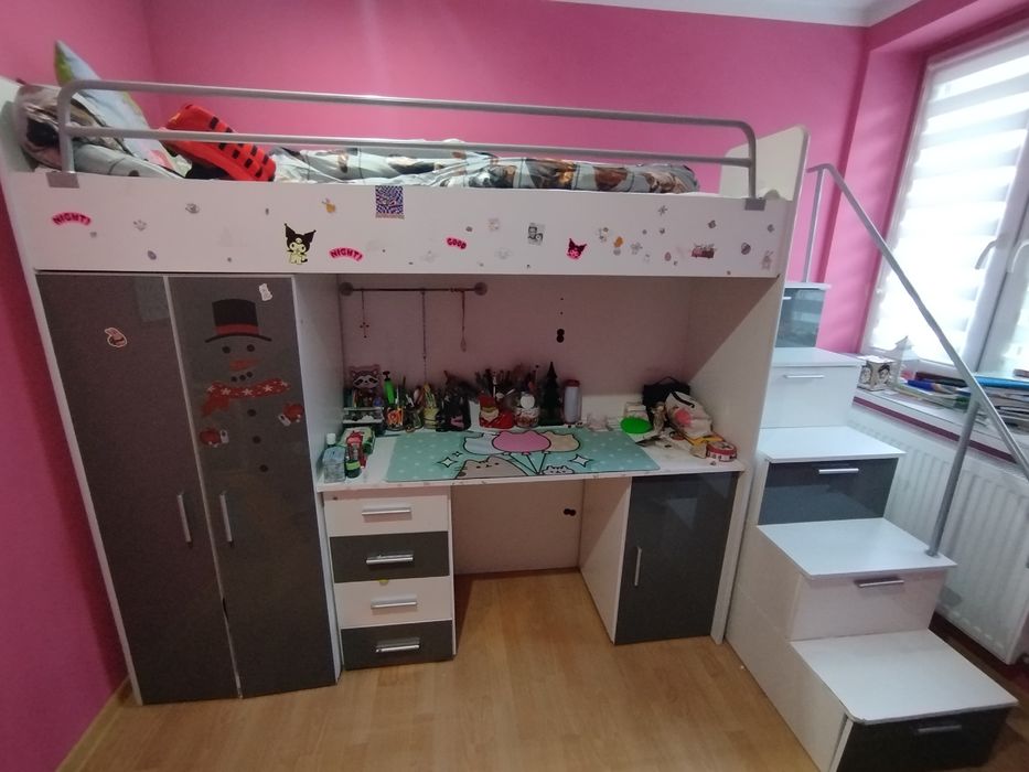 REZERWACJA Za darmo antresola z biurkiem, łóżko piętrowe