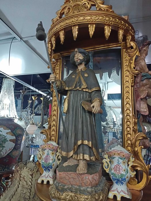 Figura S. Tiago Séc XVIII XIX Madeira Policromada